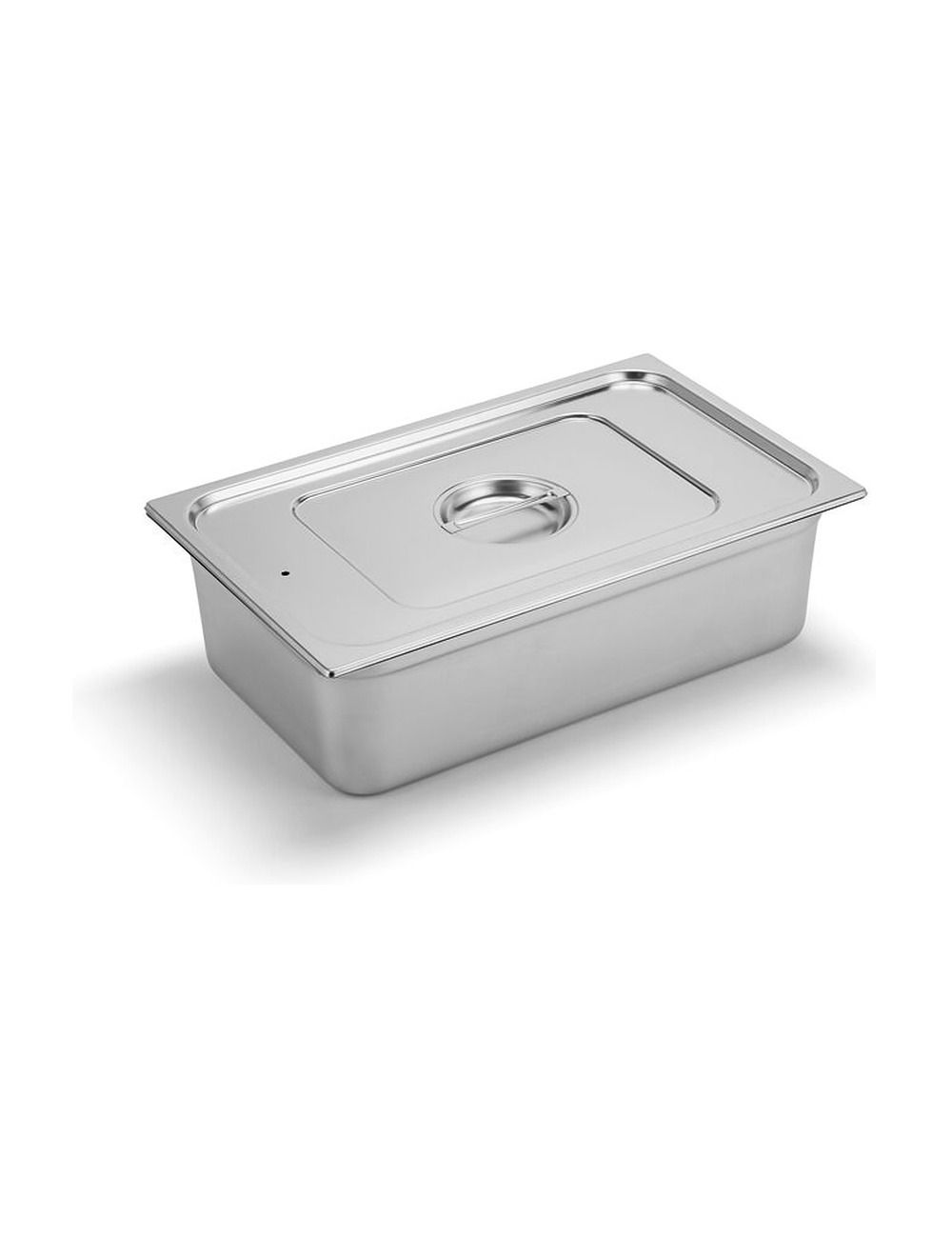 Couvercle à joint silicone en inox posé sur un bac GN - PADERNO