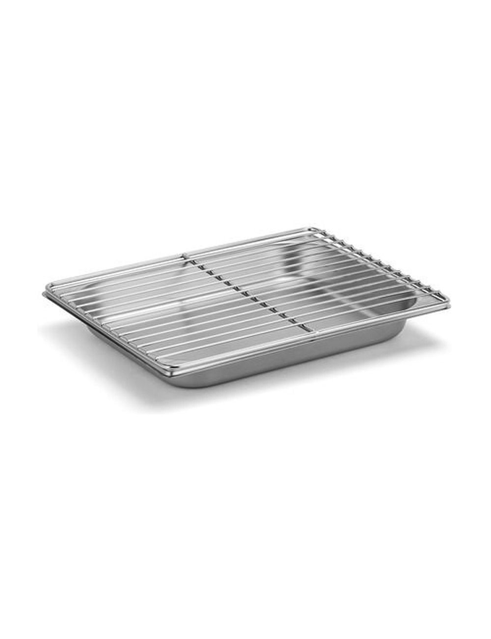 Grille en fil inox posée sur un bac GN - PADERNO