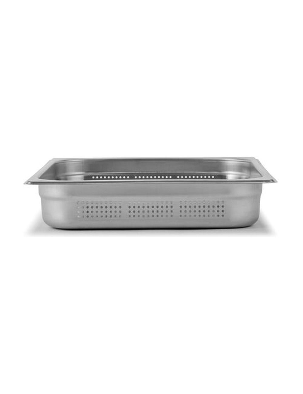 Bac GN 2/3 perforé en inox PADERNO - vue de profil