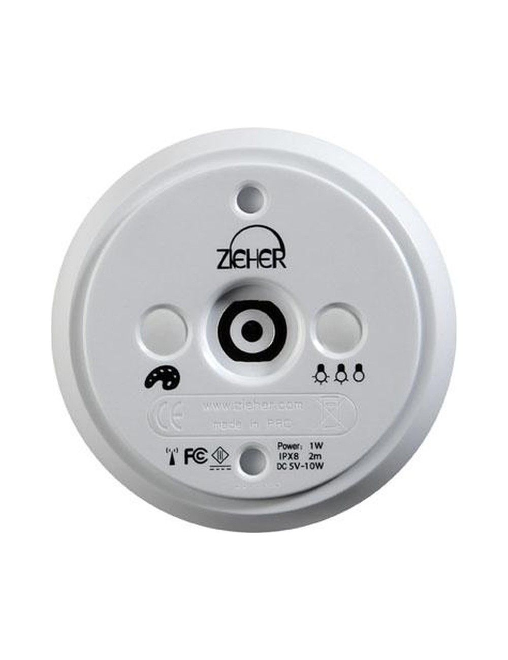 Underside view: control buttons of the ZIEHER LED light