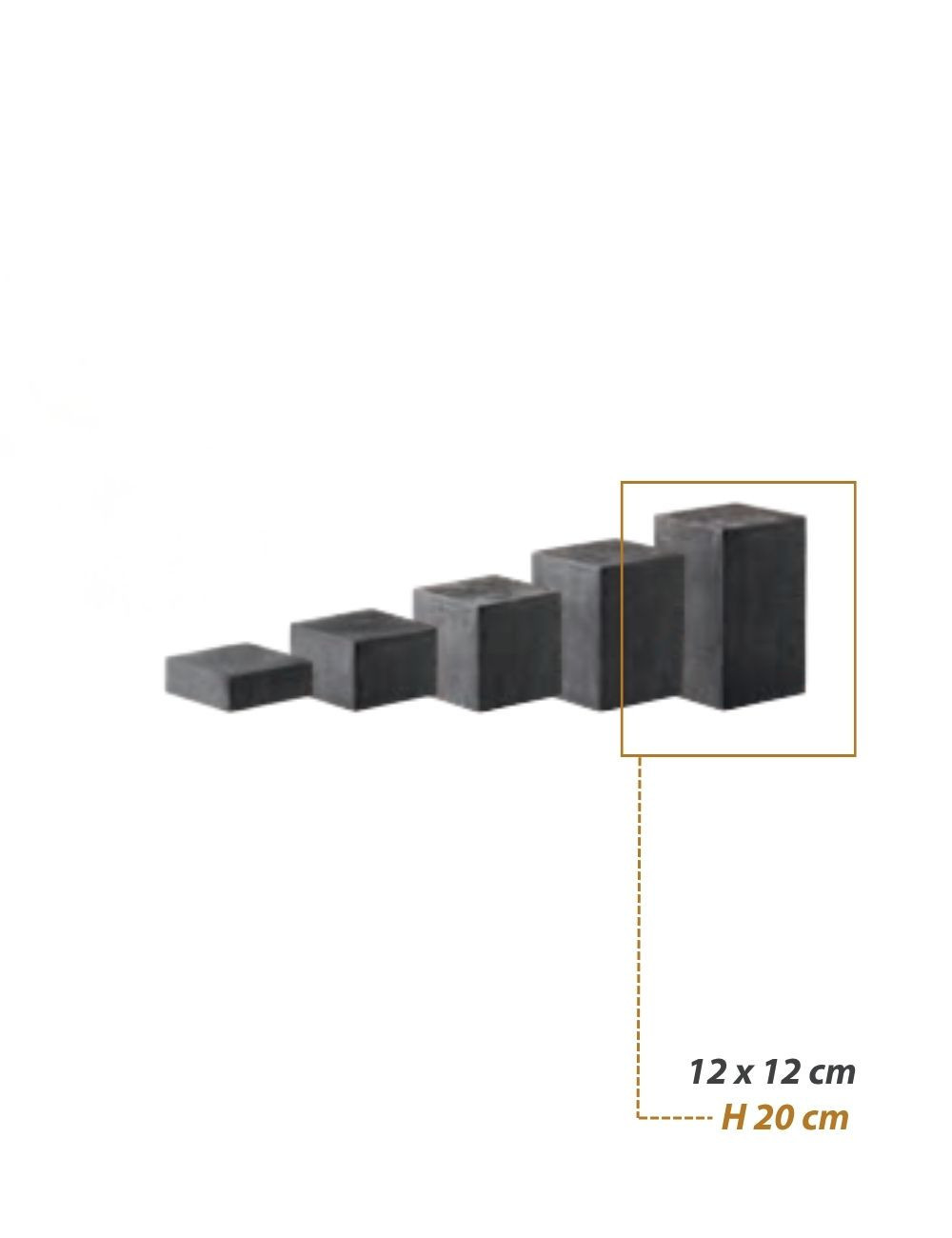 Dark Grey (H20cm) - Konkret Compact Buffet Display, pack of 2 - ZIEHER