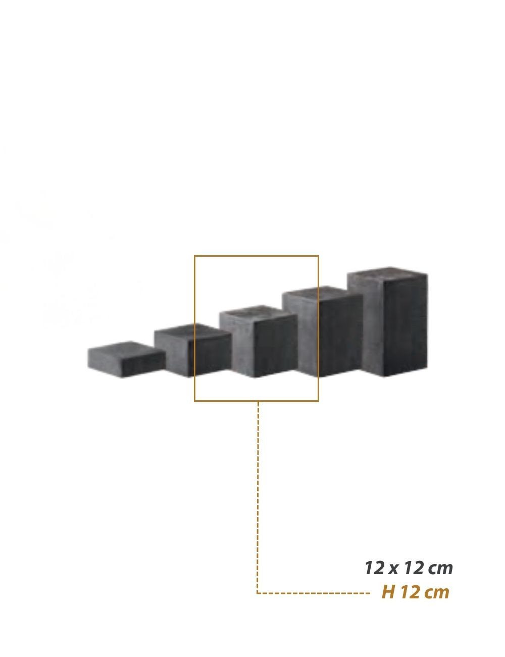 Dark Grey (H12cm) - Konkret Compact Buffet Display, pack of 2 - ZIEHER