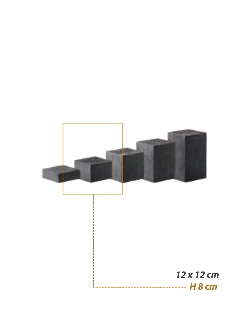 Dark Grey (H8cm) - Konkret Compact Buffet Display, pack of 2 - ZIEHER