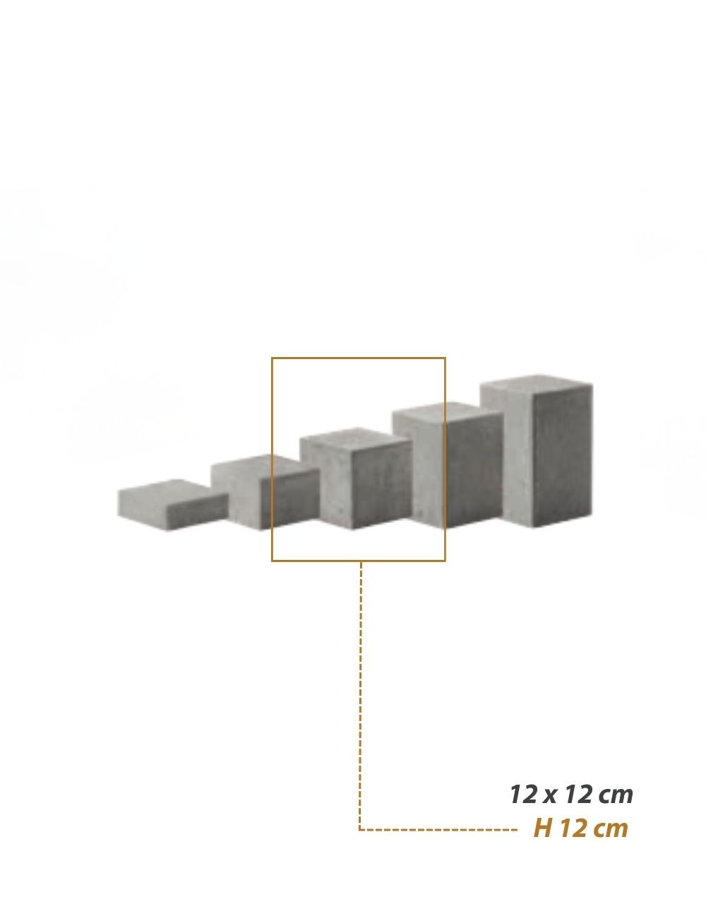 Light Grey (H12cm) - Konkret Compact Buffet Display, pack of 2 - ZIEHER