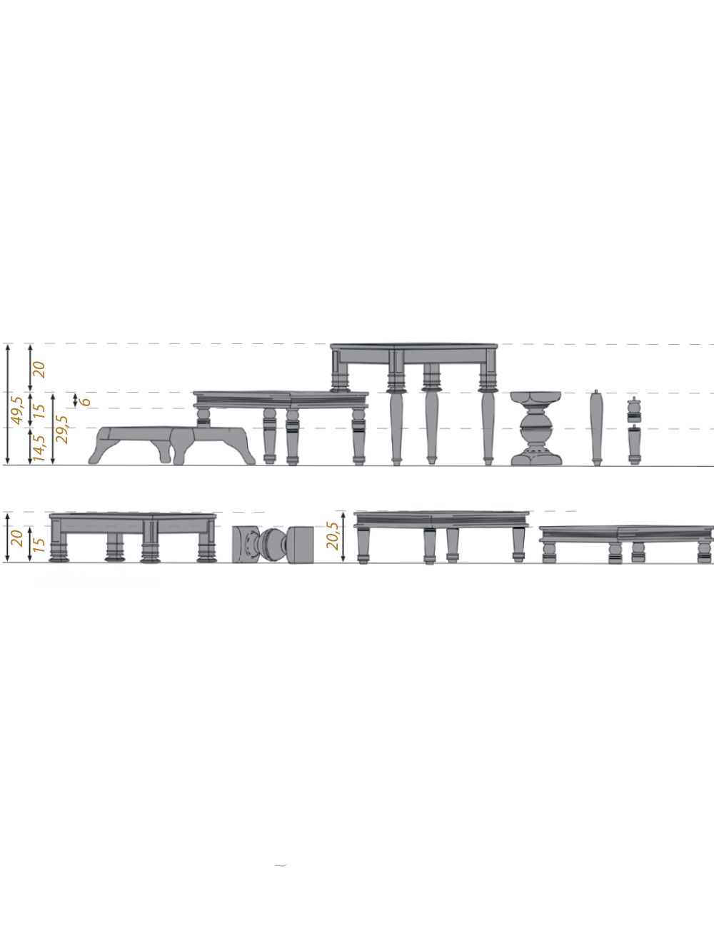 Modularity diagram of the Époques collection: possible heights and combinations - ZIEHER