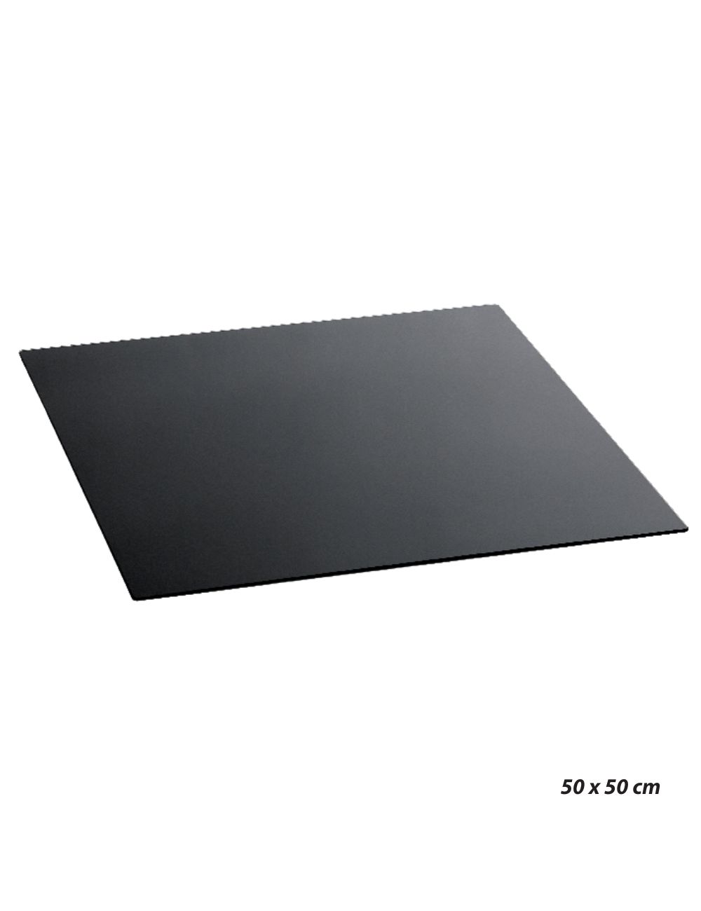 Plateau carré verre trempé noir, 50x50cm - ZIEHER
