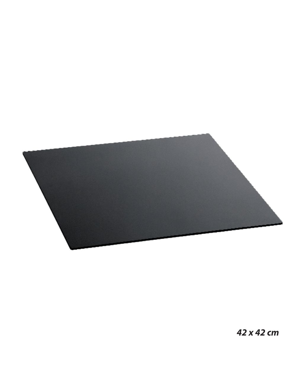 Plateau carré verre trempé noir, 42x42cm - ZIEHER