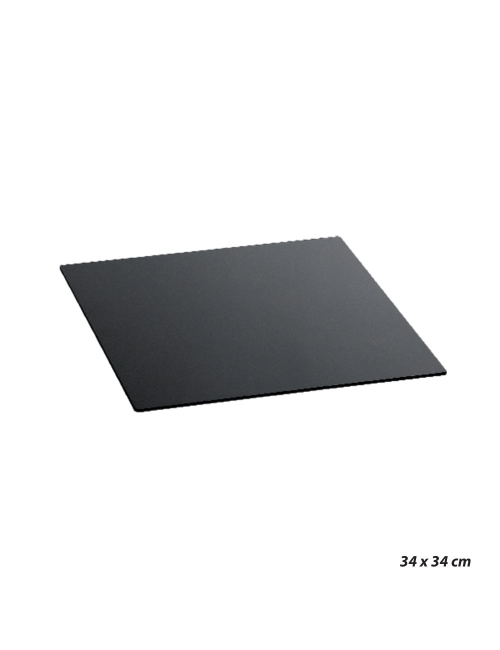 Plateau carré verre trempé noir, 34x34cm - ZIEHER