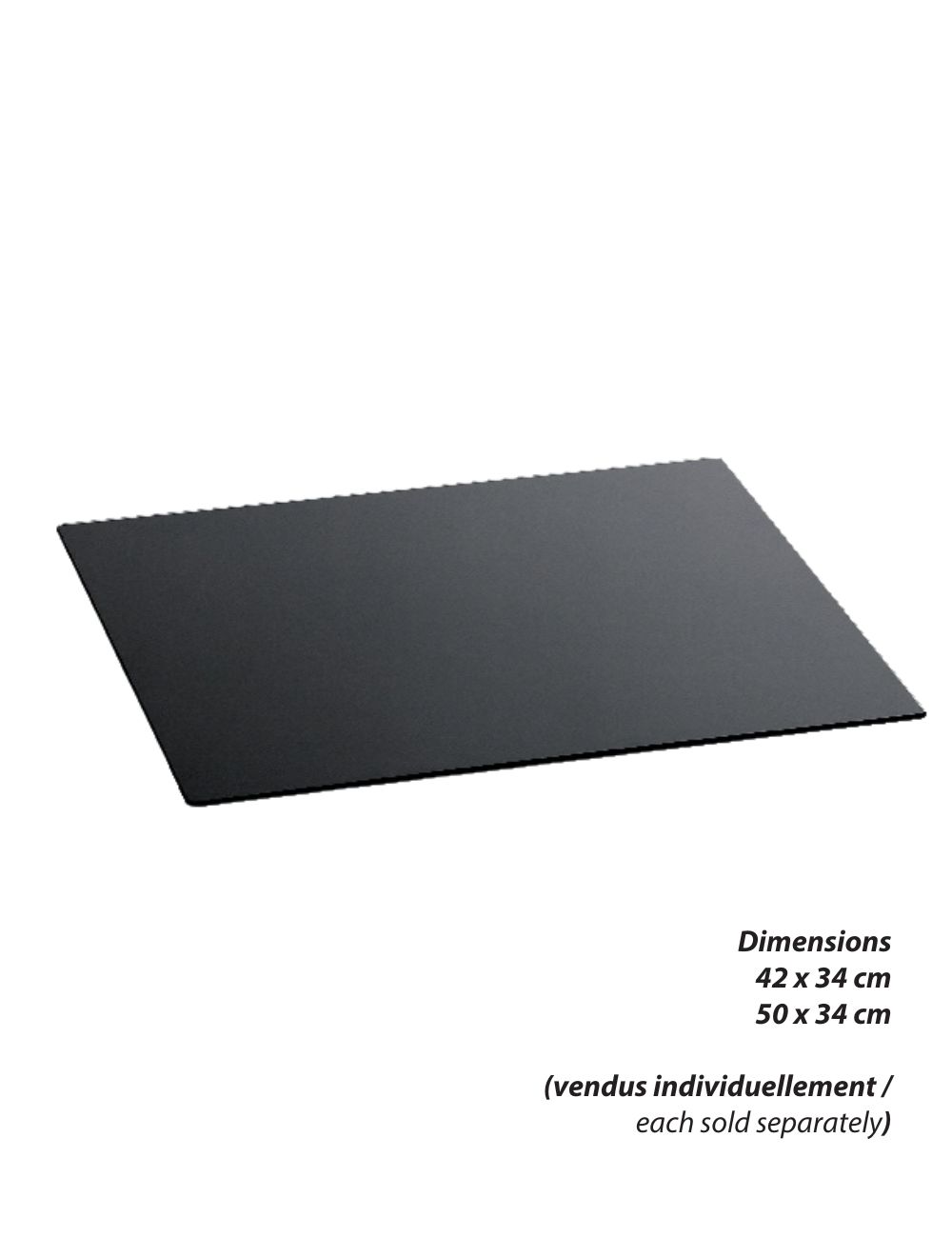 Plateau rectangulaire verre trempé noir, 2 dimensions disponibles, vendues individuellement - ZIEHER