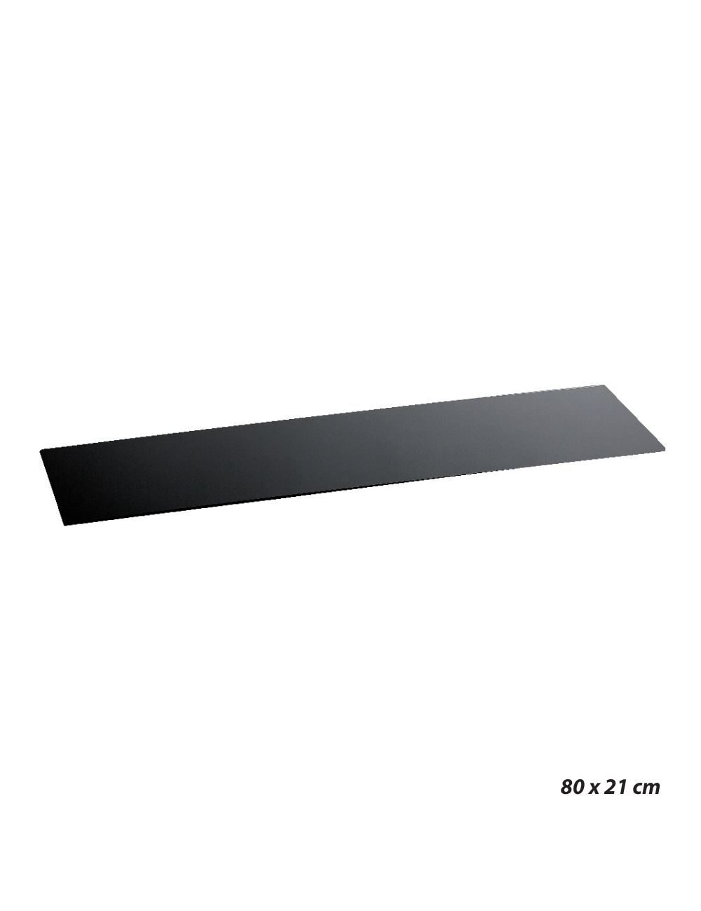 Plateau bande longue verre trempé noir, 80x21cm - ZIEHER