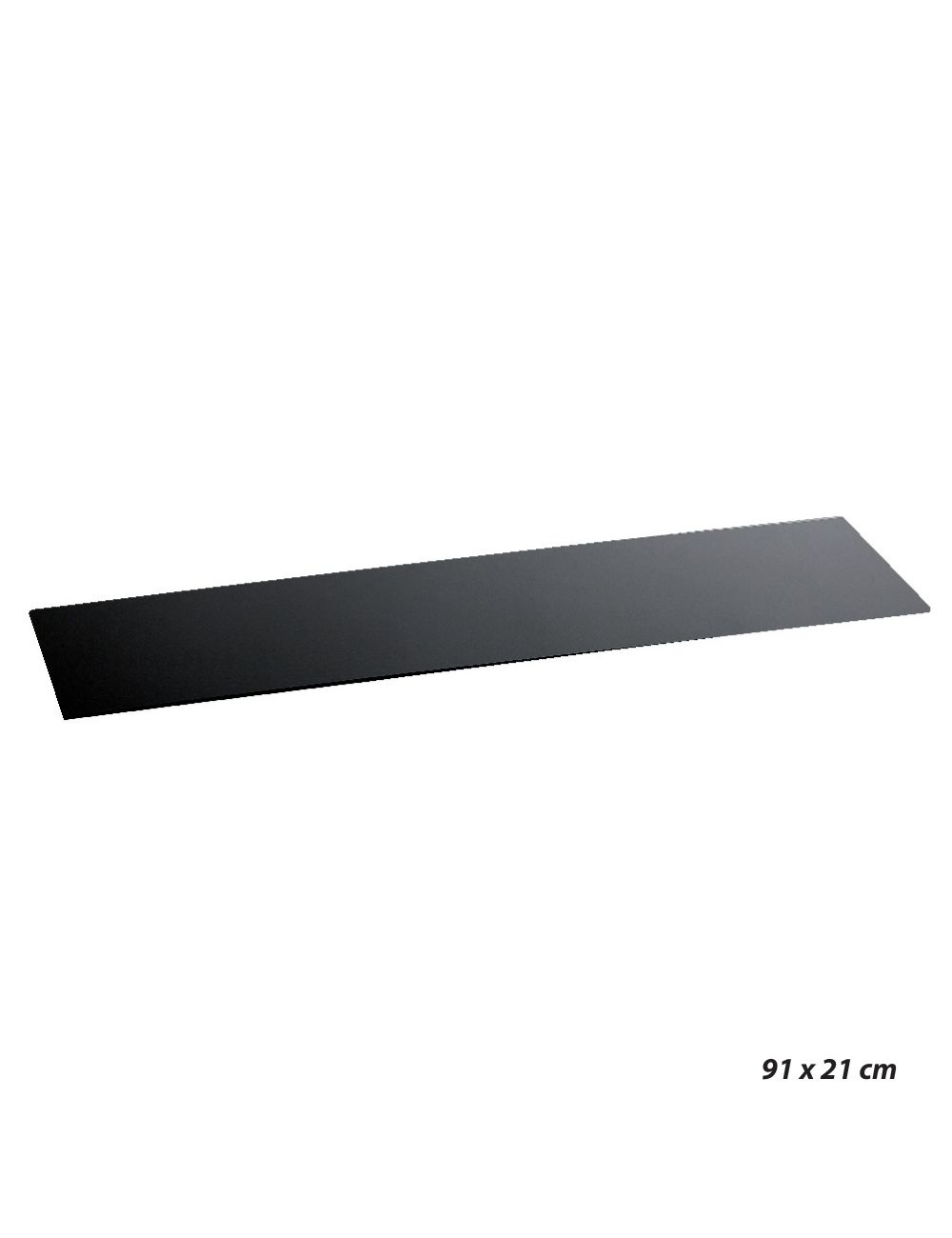 Plateau bande longue verre trempé noir, 91x21cm - ZIEHER