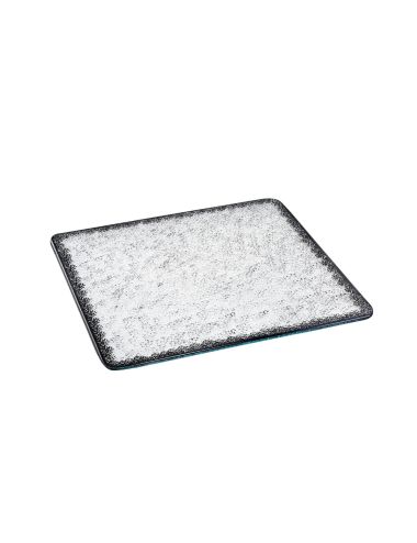 Plateau carré verre structuré Ombra - ZIEHER
