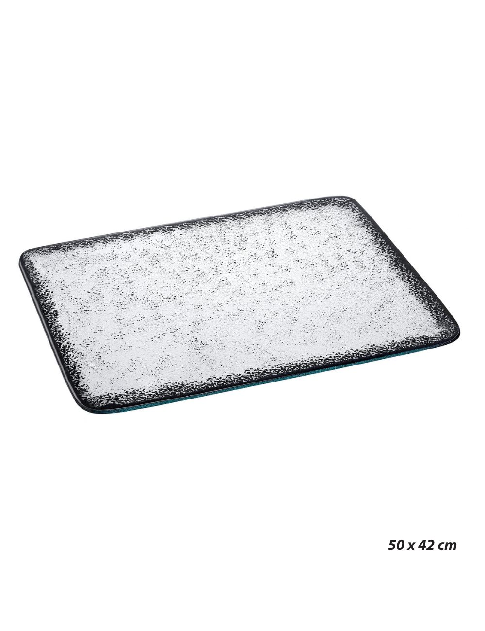 Plateau rectangulaire verre structuré Ombra (50x42cm) - ZIEHER