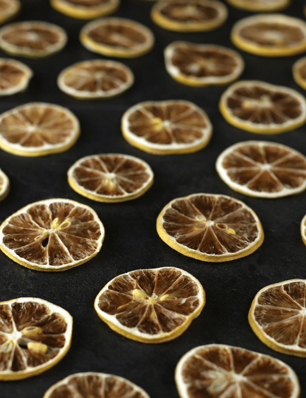 Gros plan sur les tranches de citron séchées FRONA