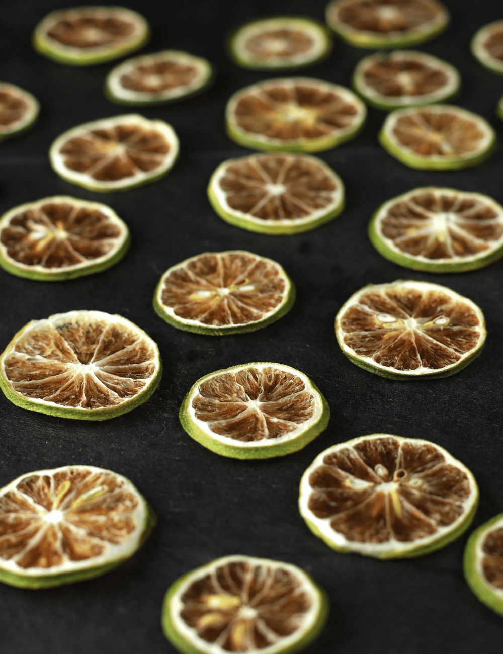 Close-up of FRONA dried green lemon slices