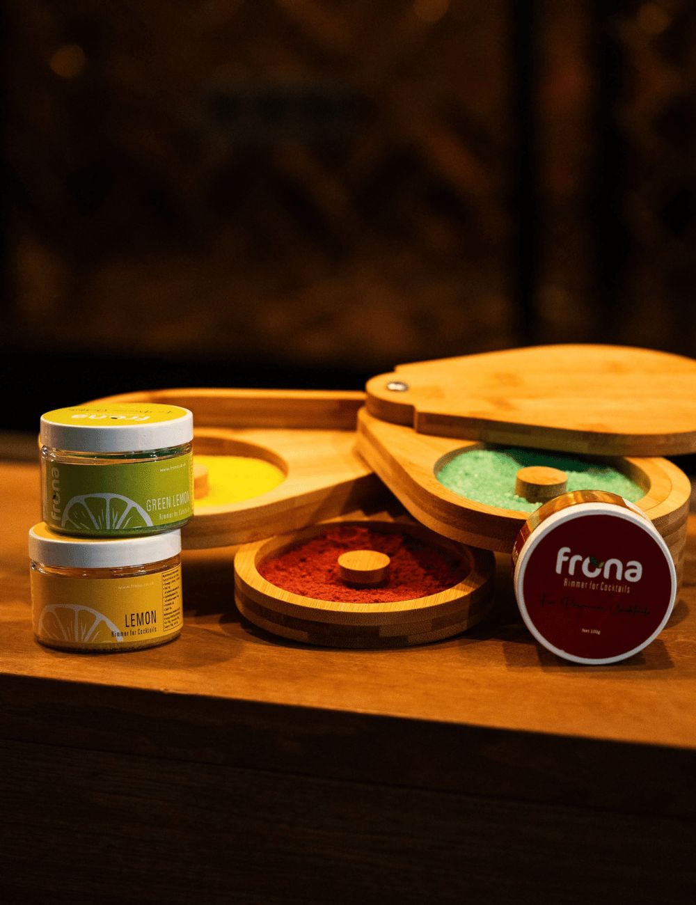 Range of FRONA Rimmers in resealable jars