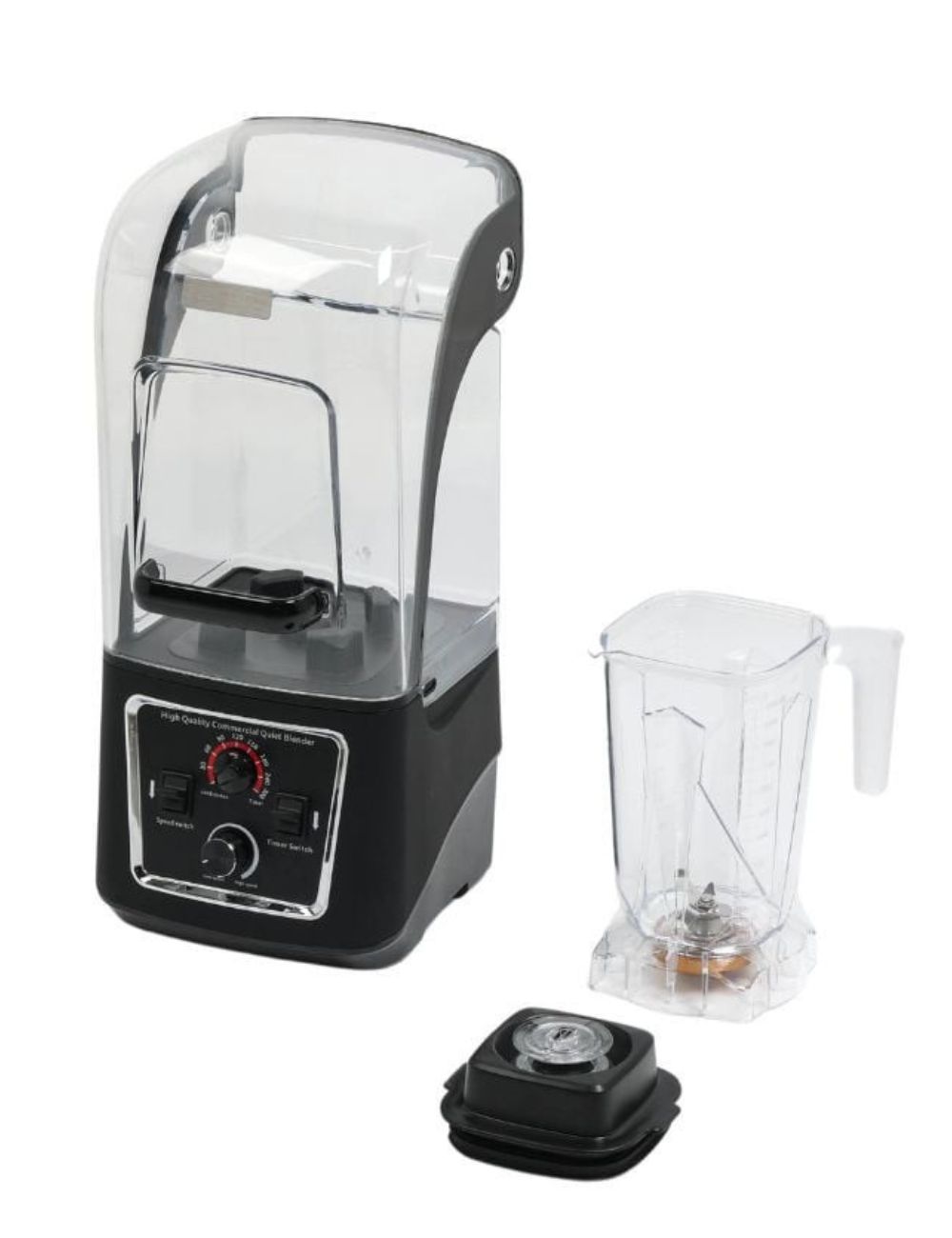 DYNASTEEL sound-insulated professional blender, disassembled components