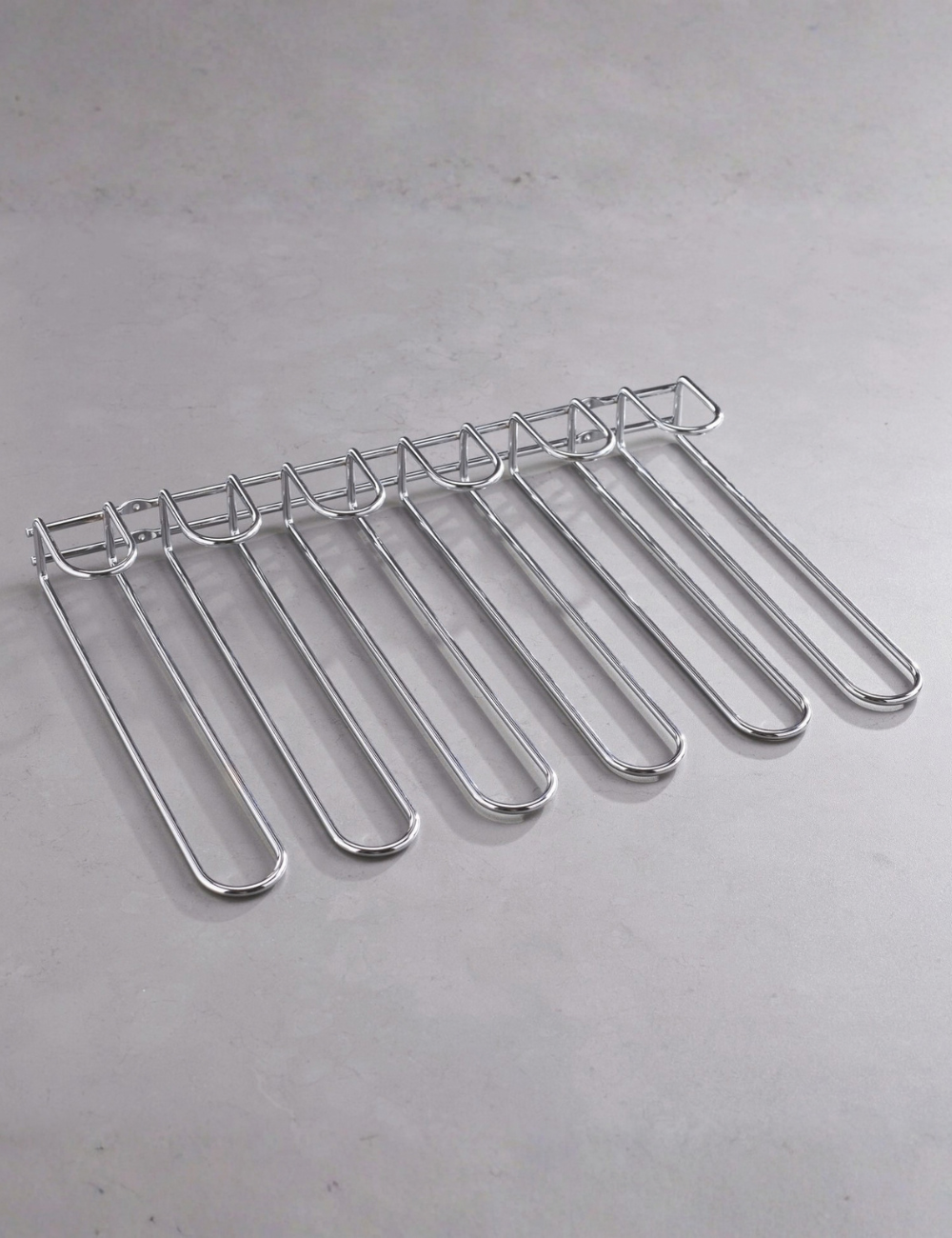 Rack à verres mural en inox finition miroir, six bras en U - PADERNO