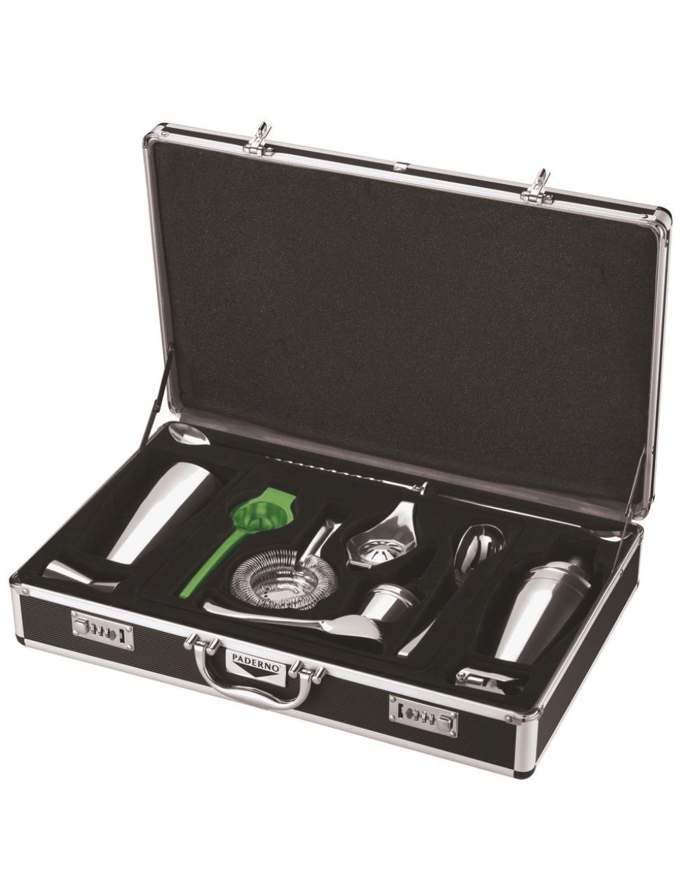 Open bartender case: strainer, citrus squeezers and jigger - PADERNO