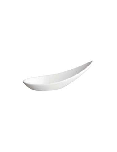 White - Melamine Boat-Shaped Amuse-Bouche Spoon (x6) - PADERNO
