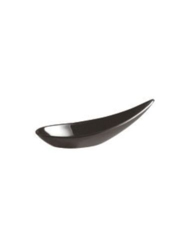 Black - Melamine Boat-Shaped Amuse-Bouche Spoon (x6) - PADERNO