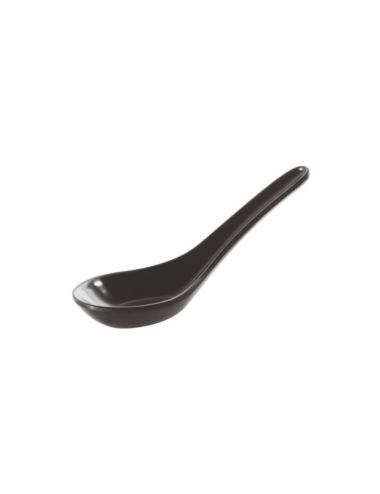 Black - Melamine Chinese Spoon (x6) - PADERNO