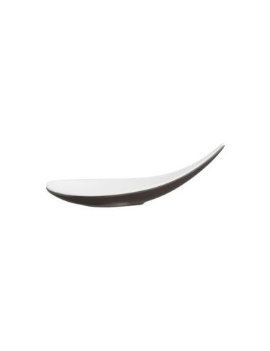 Black & White - Melamine Boat-Shaped Amuse-Bouche Spoon (x6) - PADERNO