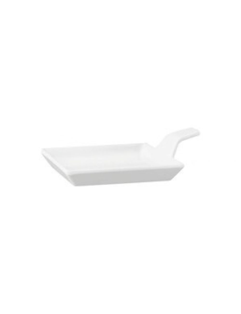White - Melamine Tasting Plate with Tab Handle (x6) - PADERNO