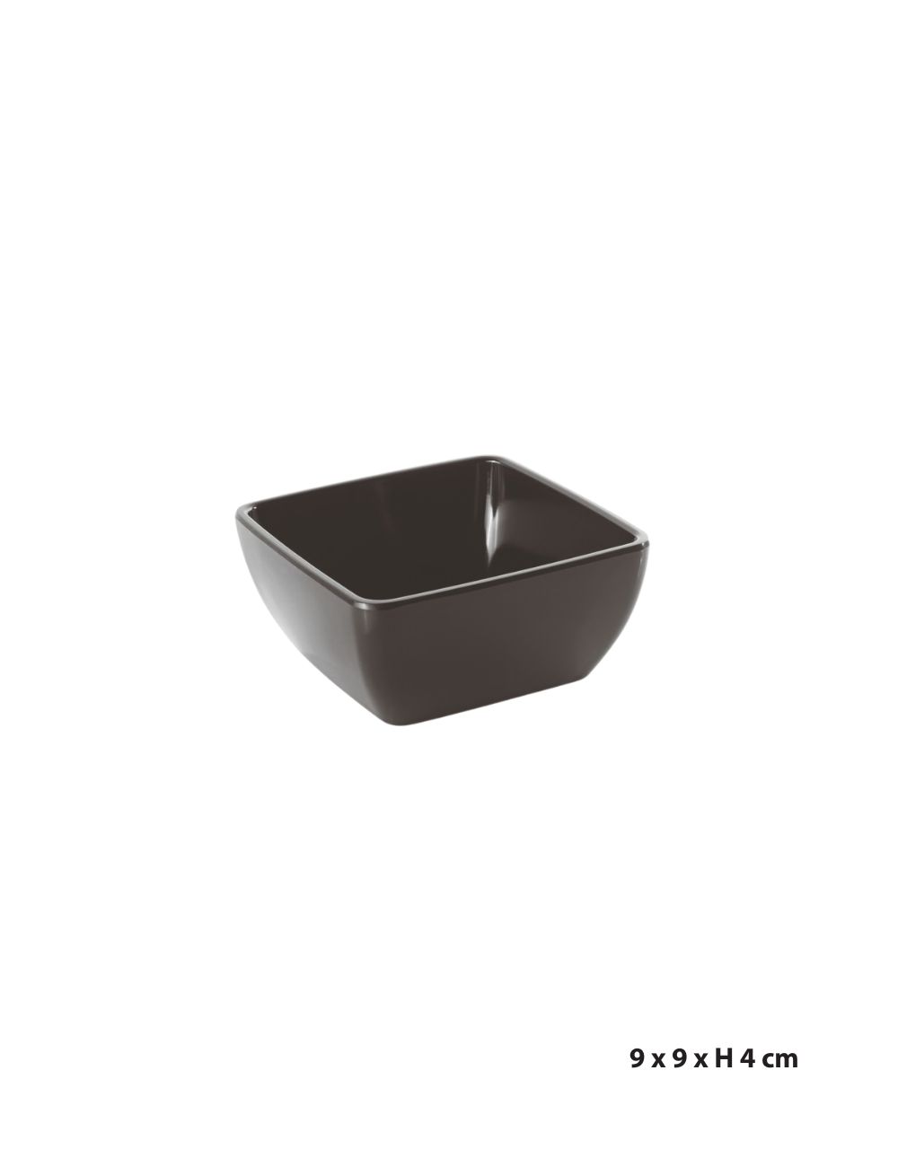 PADERNO black melamine square bowl, 9 x 9 x H 4 cm