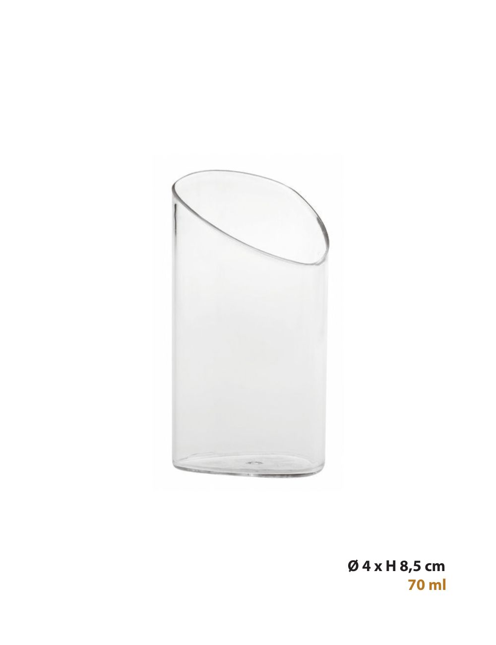 PADERNO Bevelled Tube polystyrene tasting verrine, Ø 4 x H 8.5 cm, 70 ml