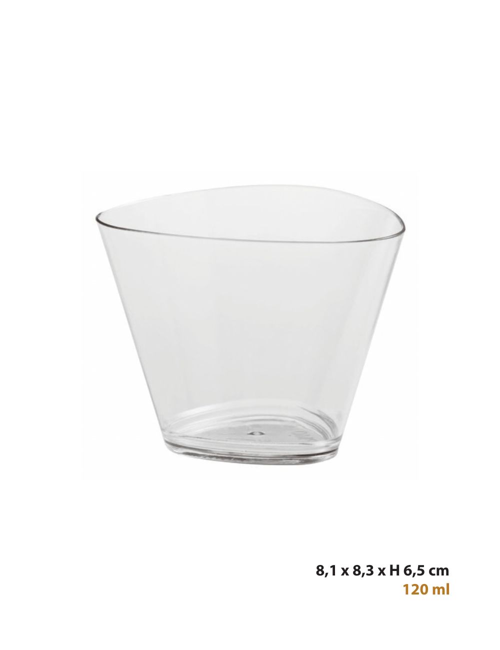 Verrine de dégustation Triangle en polystyrène garnie de fruits rouges, PADERNO
