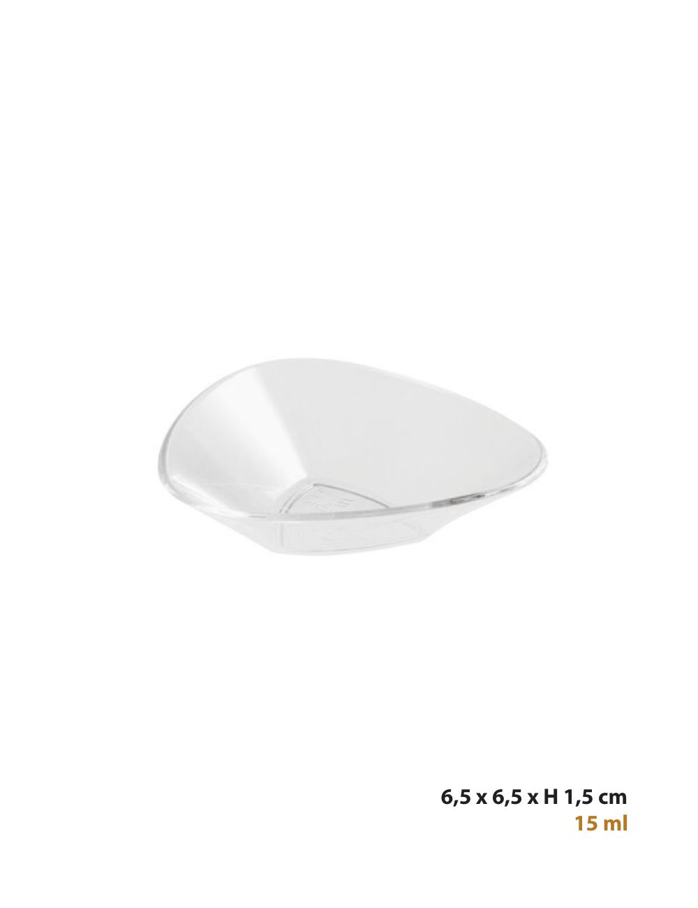 PADERNO Small Curved polystyrene tasting dish, 6.5 x 6.5 x H 1.5 cm, 15 ml