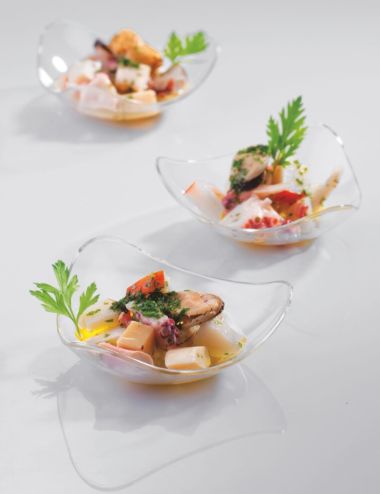 Tall Curved - Polystyrene Tasting Plate (x100) - PADERNO