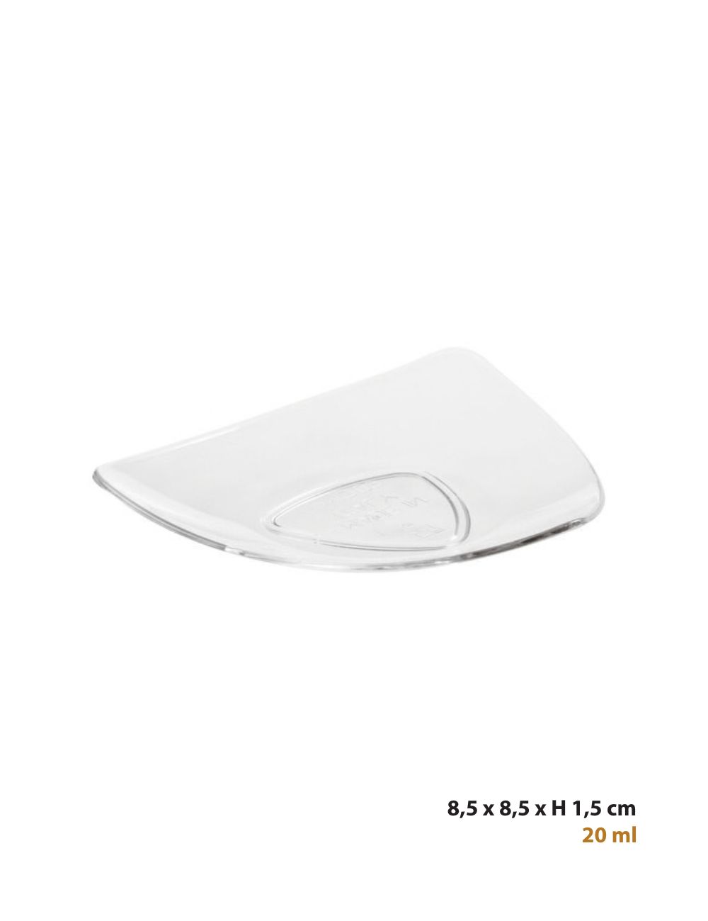 Assiette de dégustation Coupelle plate en polystyrène 8,5 x 8,5 x H 1,5 cm, 20 ml, PADERNO