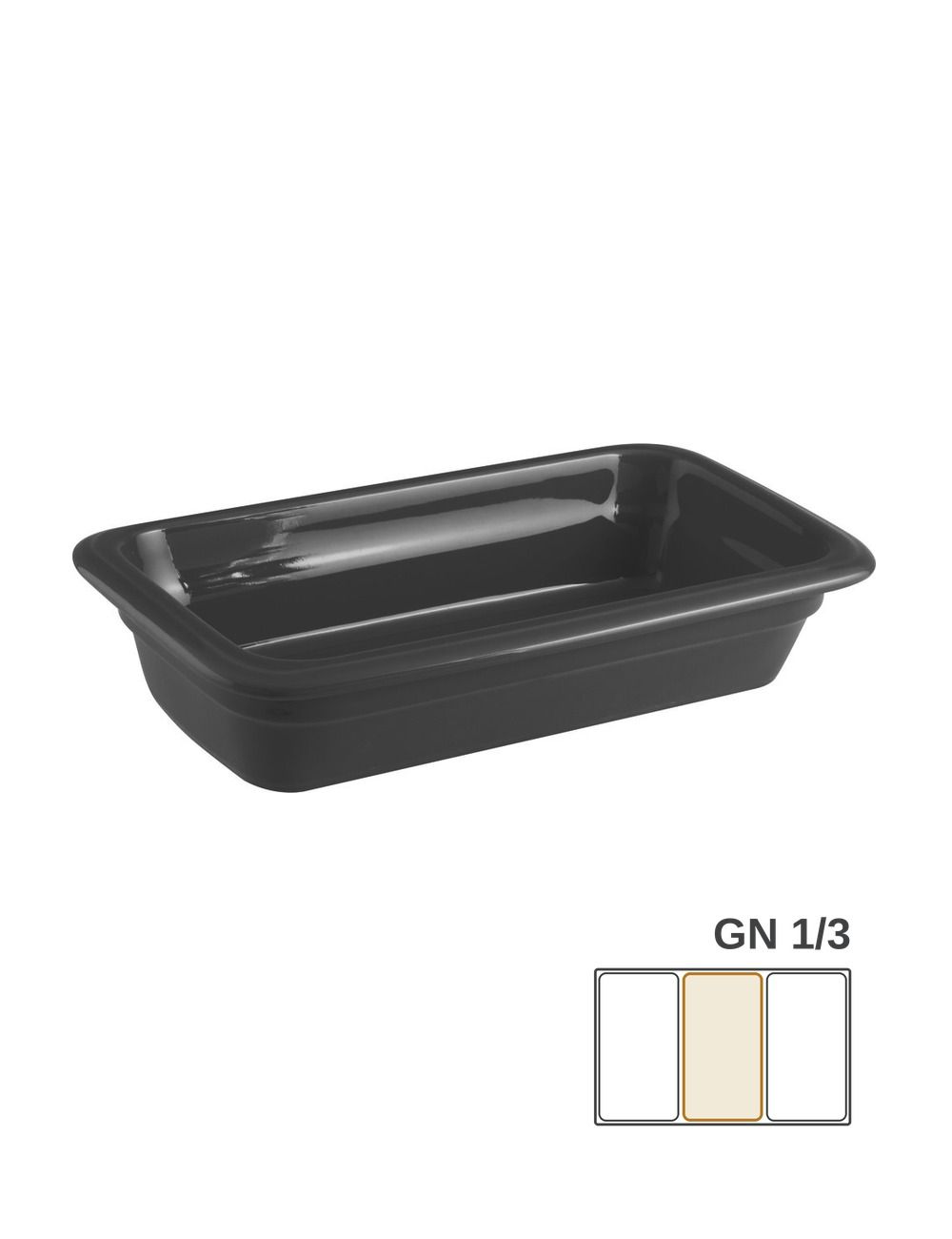 GN 1/3 - Black Porcelain Gastronorm Container - PADERNO