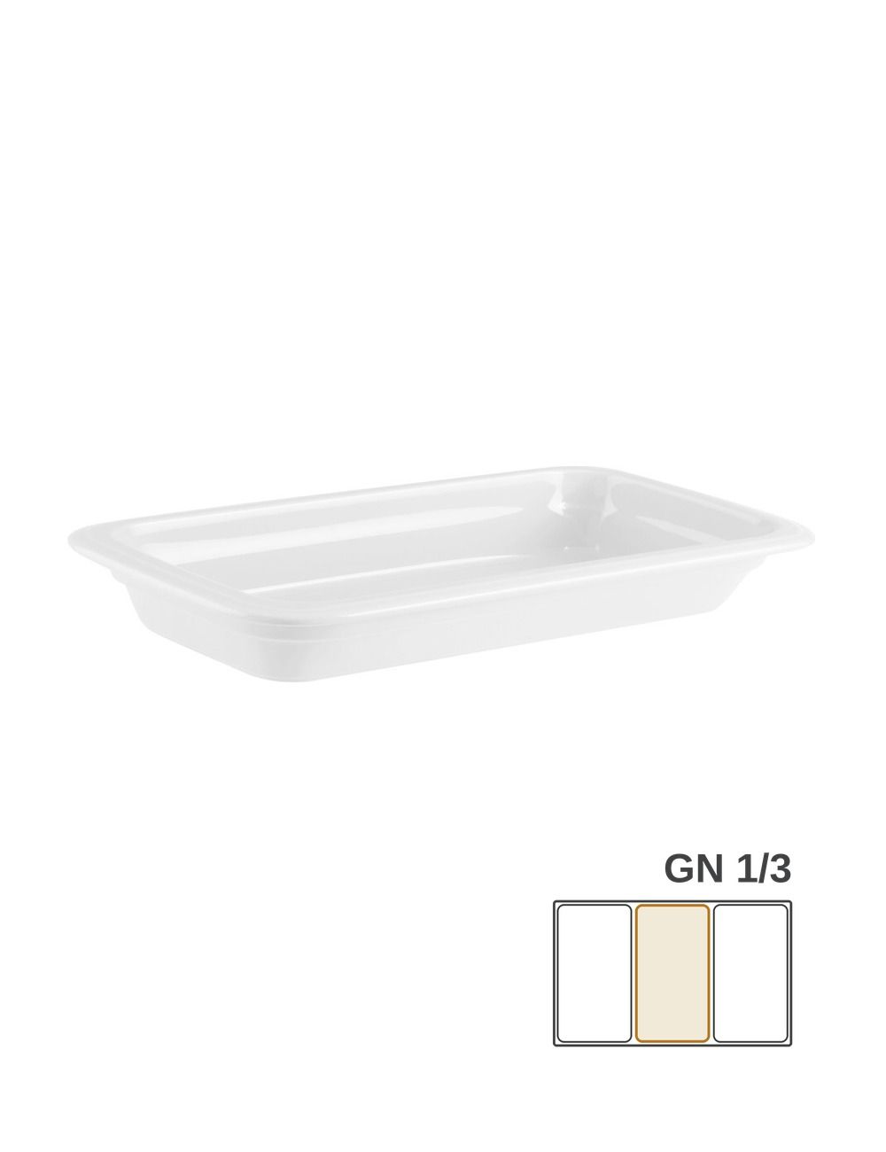 GN 1/3 - White Porcelain Gastronorm Container - PADERNO