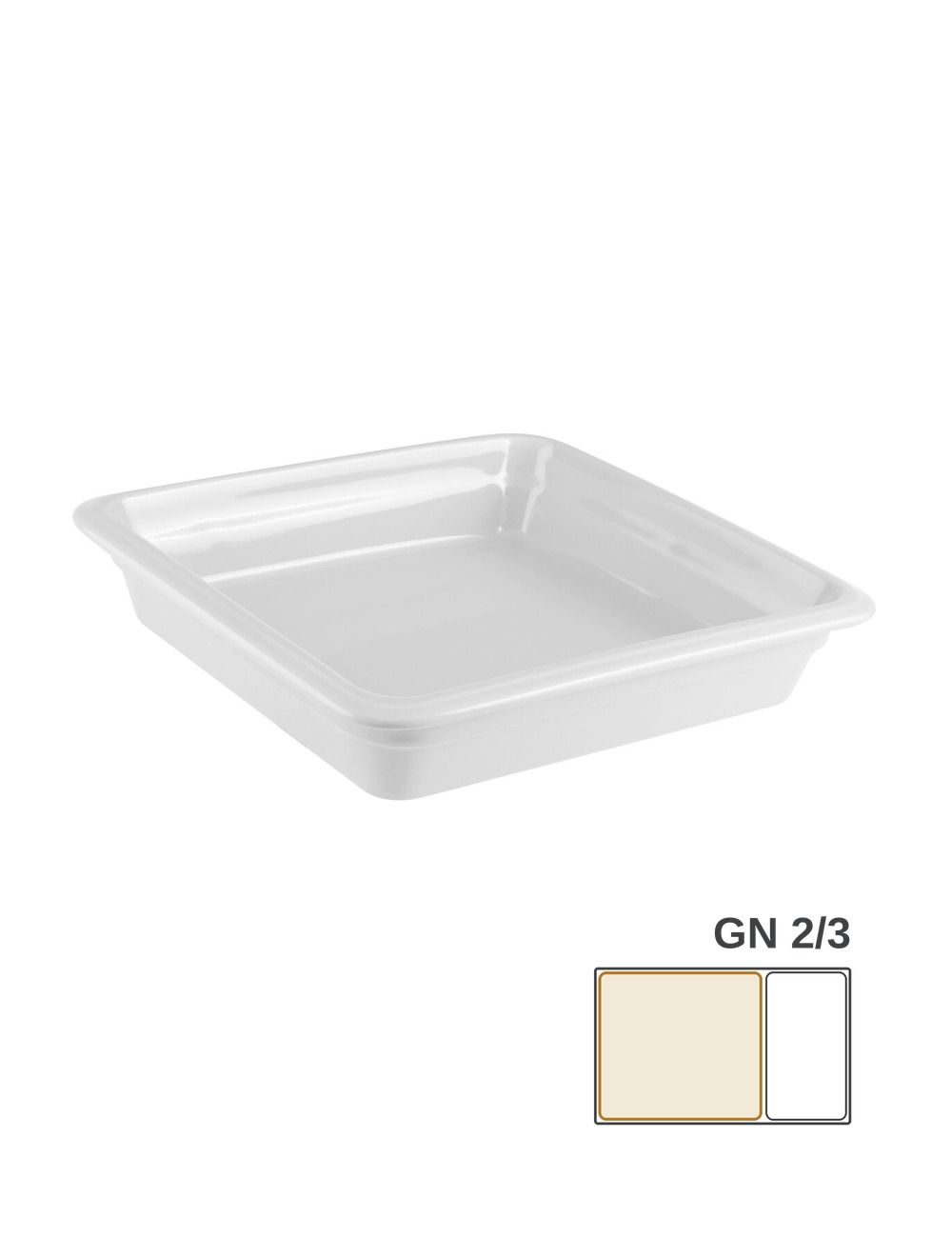 GN 2/3 - White Porcelain Gastronorm Container - PADERNO