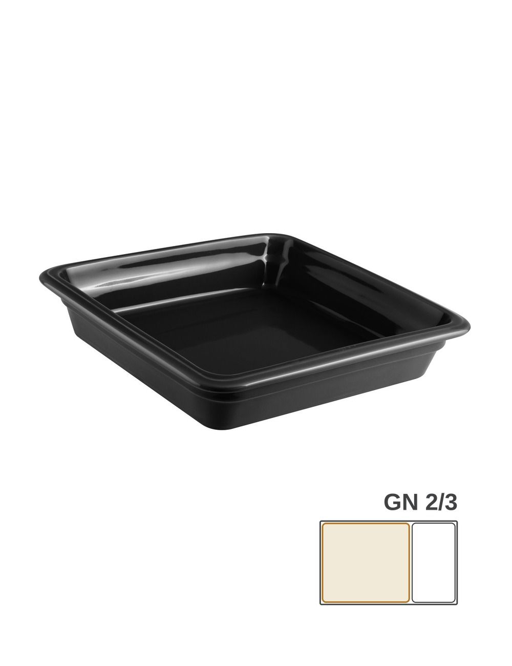 GN 2/3 - Black Porcelain Gastronorm Container - PADERNO