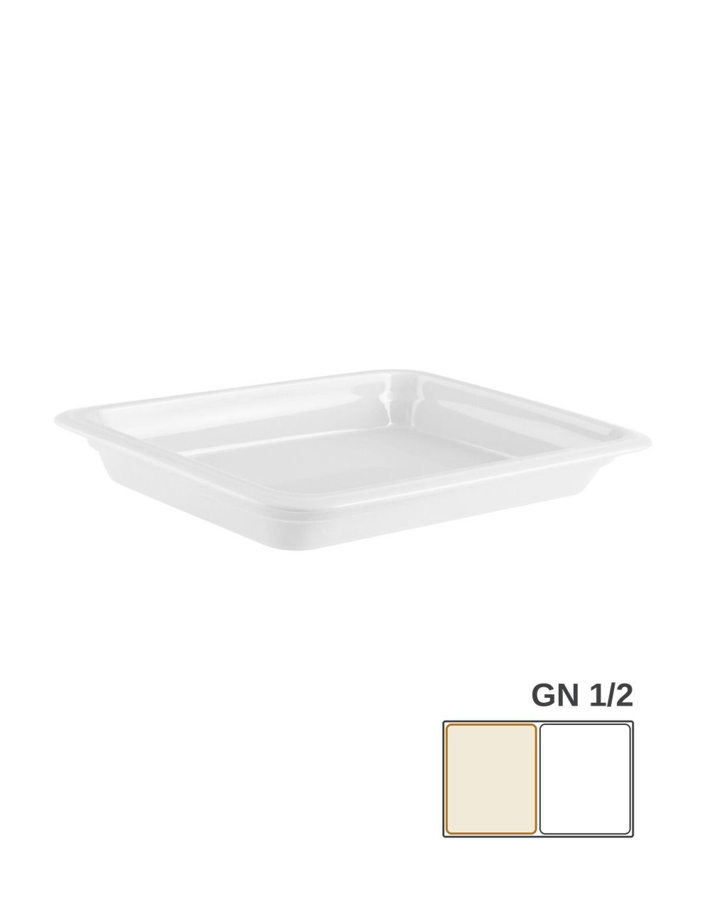 GN 1/2 - White Porcelain Gastronorm Container - PADERNO