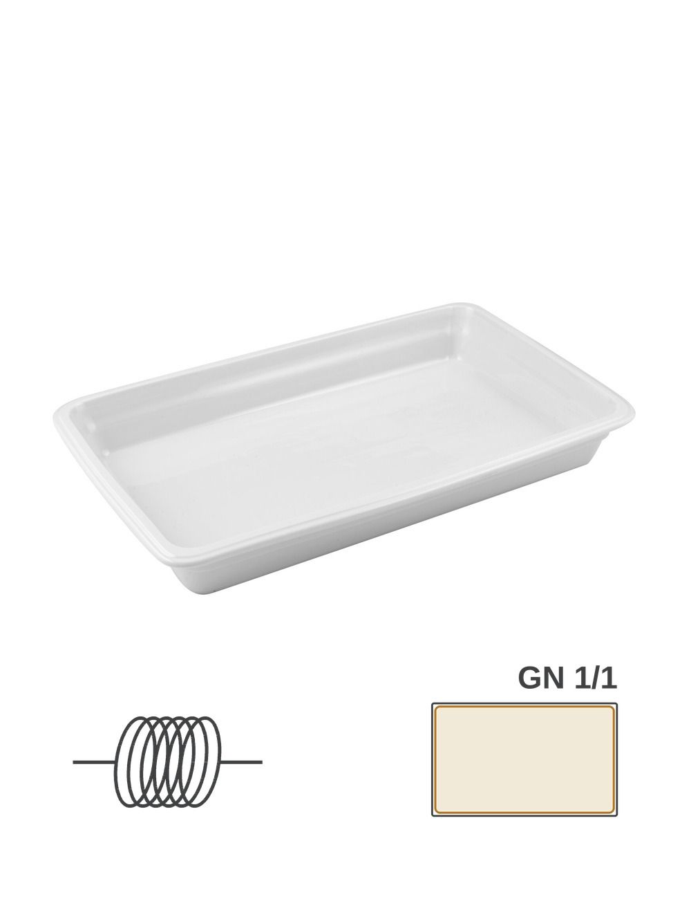 GN 1/1 - White Induction Porcelain Gastronorm Container - PADERNO