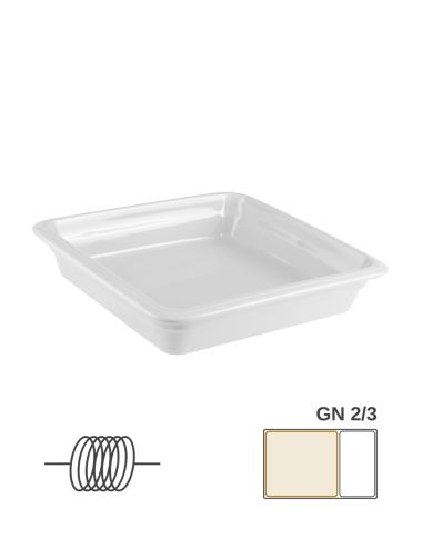 GN 2/3 - White Induction Porcelain Gastronorm Container - PADERNO