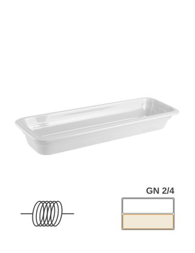 GN 2/4 - White Induction Porcelain Gastronorm Container - PADERNO