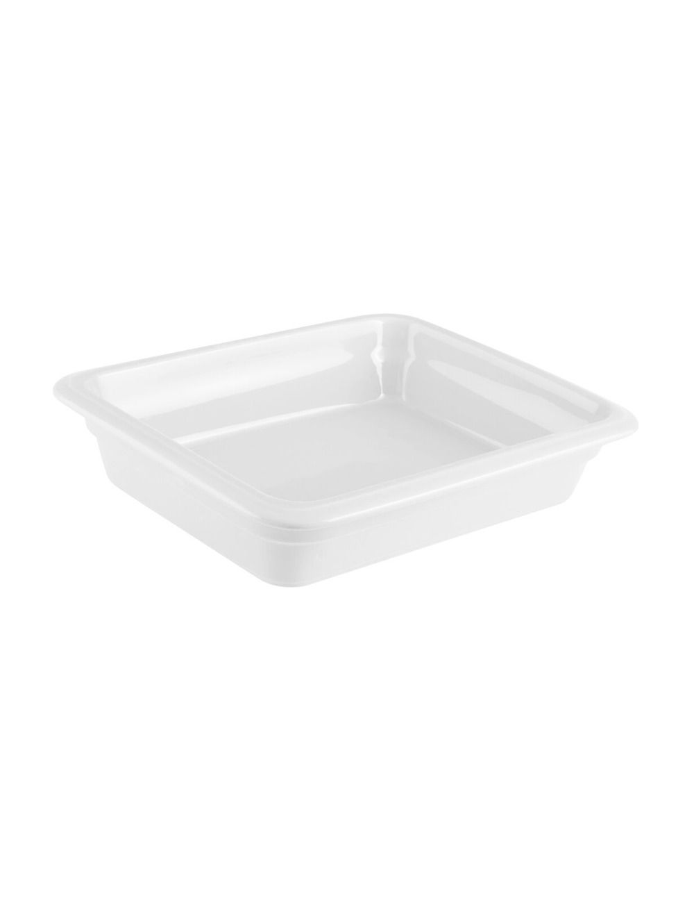 GN 1/2 induction compatible white porcelain container - 6.5 cm deep