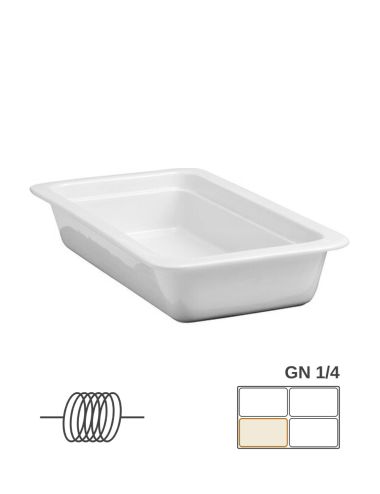 GN 1/4 - Bac gastronorme en porcelaine blanche induction - PADERNO