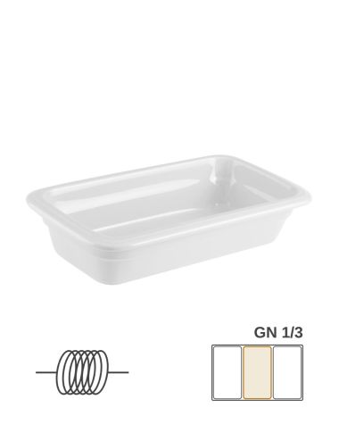 GN 1/3 - White Induction Porcelain Gastronorm Container - PADERNO