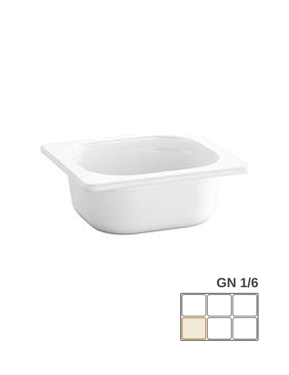 GN 1/6 - White Melamine Gastronorm Container - PADERNO