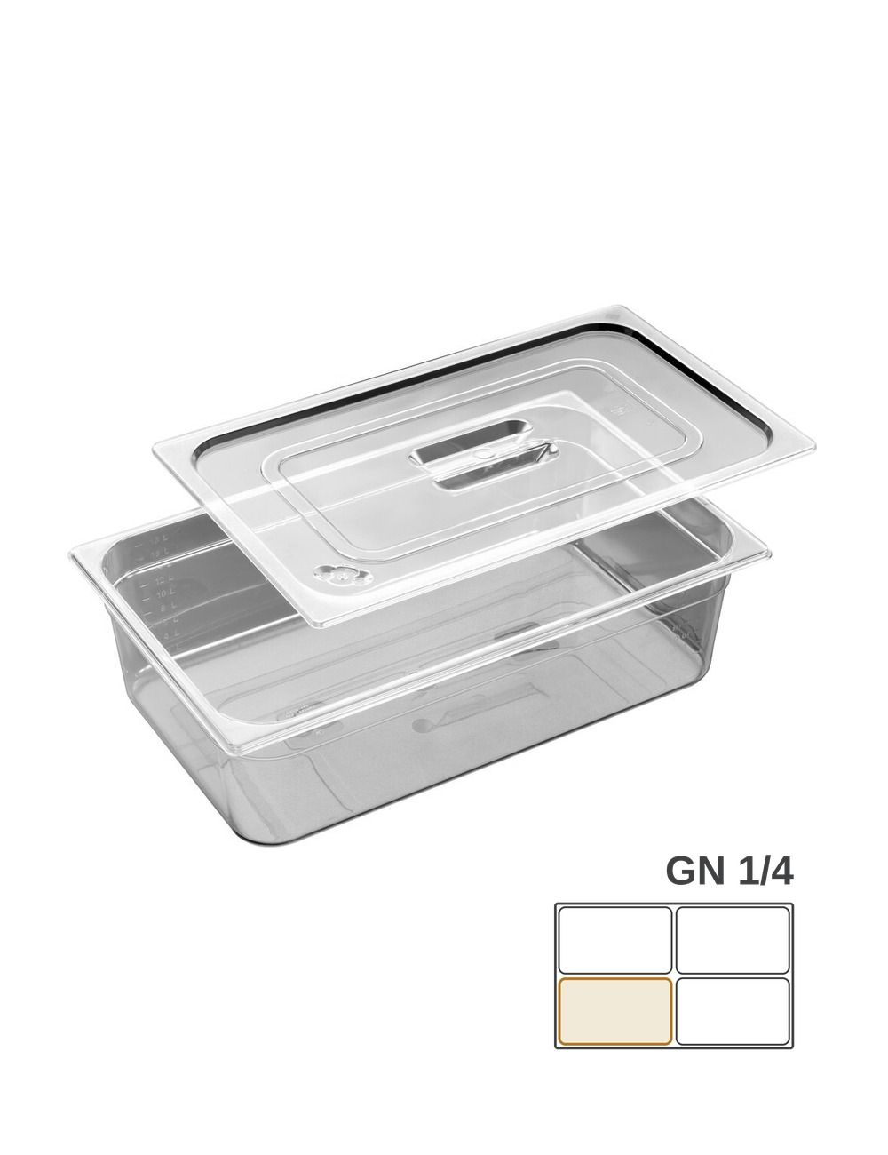 GN 1/4 - Clear Tritan Gastronorm Container - PADERNO