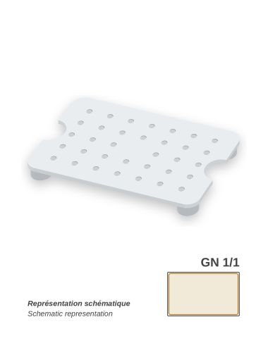 GN 1/1 - Égouttoir double fond perforé en polypropylène - PADERNO